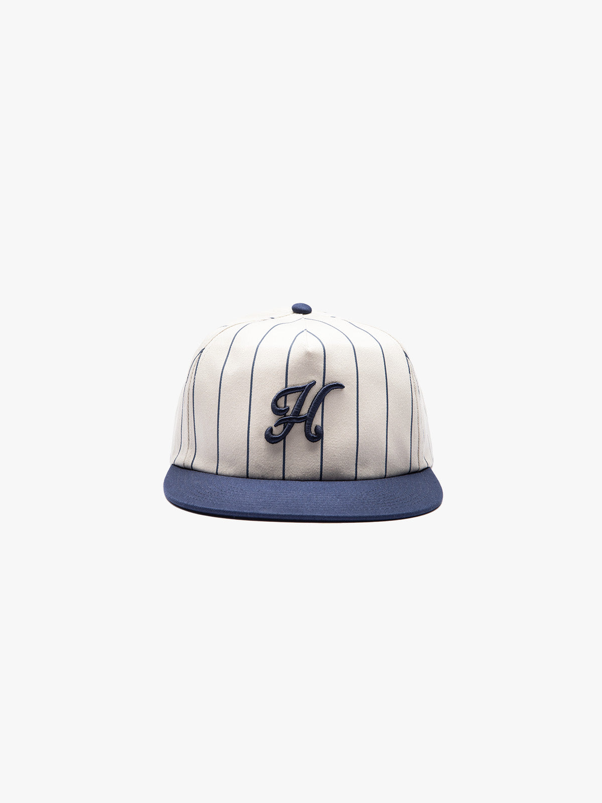 HERITAGE LOGO - 5-PANEL UNSTRUCTURED SNAPBACK - CREAM/BLUE STRIPED
