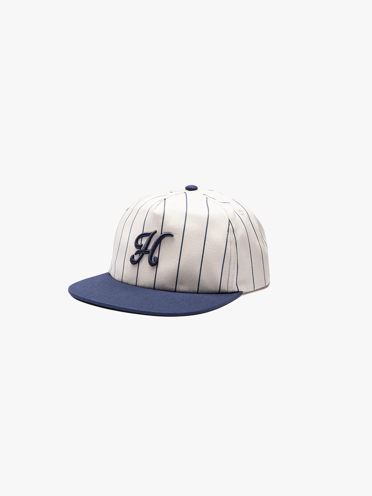 HERITAGE LOGO - 5-PANEL UNSTRUCTURED SNAPBACK - CREAM/BLUE STRIPED