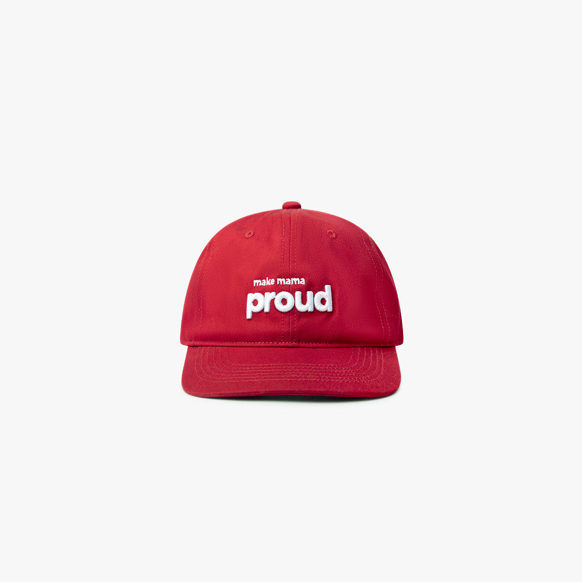 MAKE MAMA PROUD - 6-PANEL UNSTRUCTURED SNAPBACK - DARK RED