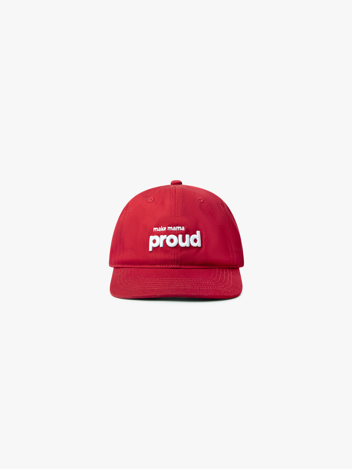 MAKE MAMA PROUD - 6-PANEL UNSTRUCTURED SNAPBACK - DARK RED