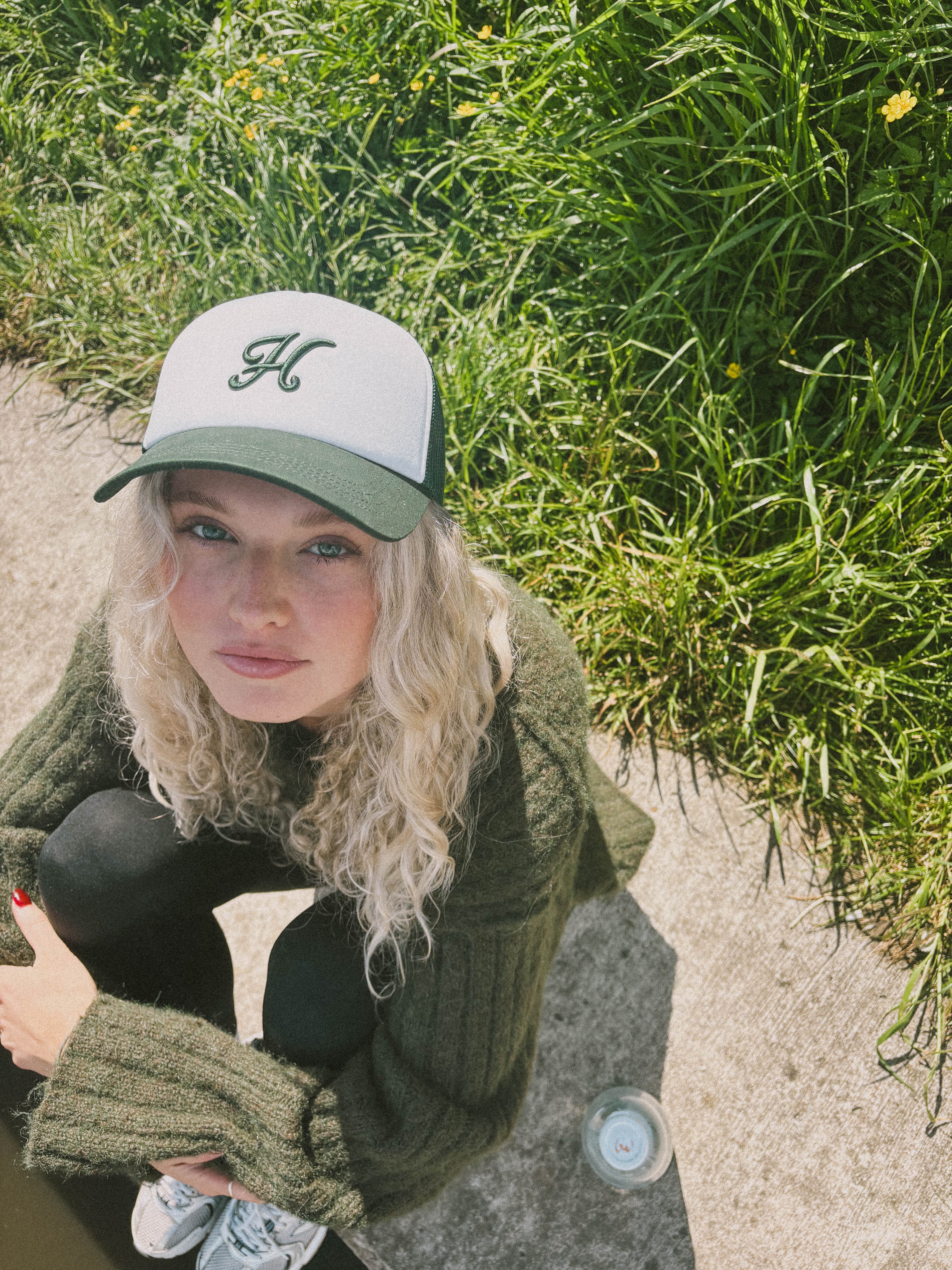 HERITAGE LOGO - TRUCKER CAP FOAM - WHITE/GREEN