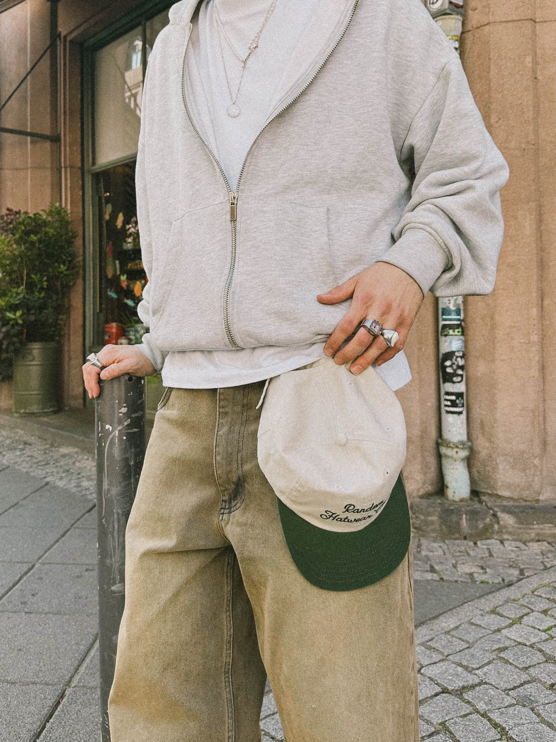 SOCIETY - DAD CAP - CREAM/GREEN